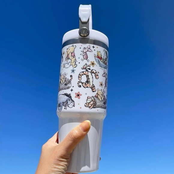 Disney Winnie the Pooh Tiger Piglet Eeyoredonkey 30oz Tumbler Flip Straw Birthda - Picture 3 of 7